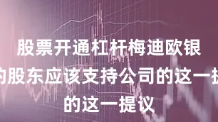 股票开通杠杆梅迪欧银行的股东应该支持公司的这一提议